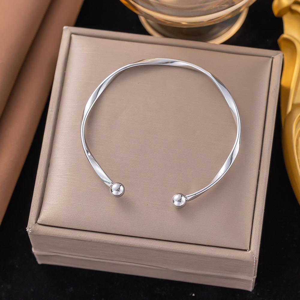 

New 925 Silver Bracelets For Women Men Fashion 5mm Flat Side Minimalist Charm Bracelet Unisex Punk Hip-Hop Jewelry Gift