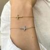 Emanco Bracelet Boutique Jewelry 14K Gold-plated Cross Shining Zircon Bracelet Simple Fashion Style Charming Bracelet