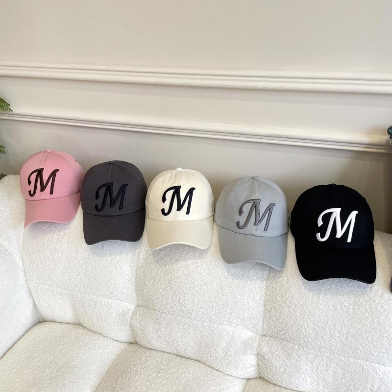 American Three-Dimensional Embroidered M-Letter Baseball Cap Children'S Blogger Trendy Face Small Sunscreen Couple Cap