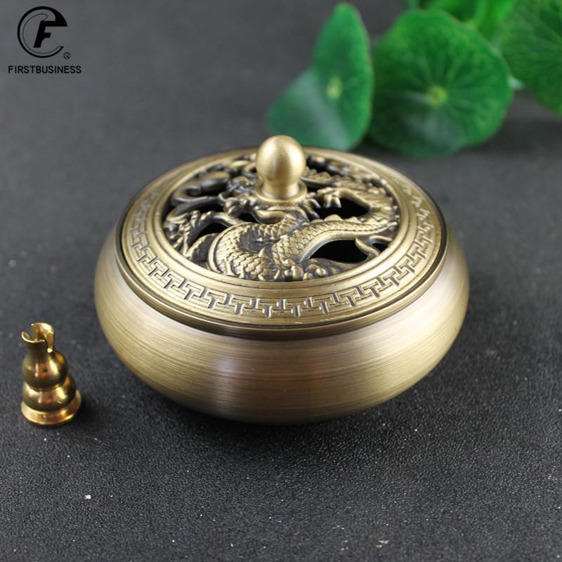 Solid Copper Dragon Incense Burners Portable Brass Censer Buddhism Incense Holder Home Tea House Yoga Studio Home Decor