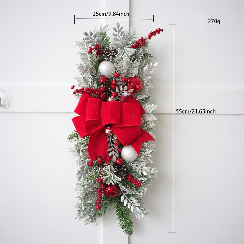 Christmas Wreath Pendants Festive Door Window Wreath Decoration Stairway Stairs Trim Garland Xmas Navidad Wreath Hanging Pendant