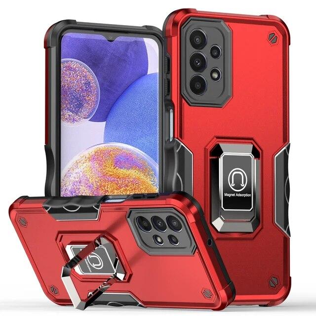 

Heavy Duty Protection Stand Case для Samsung Galaxy A23 A53 A73 A13 S22 s23 Ultra S21 Plus S21 FE A33 A12 A22 5G a54 a14 a34 for Galaxy A13 4G червоний