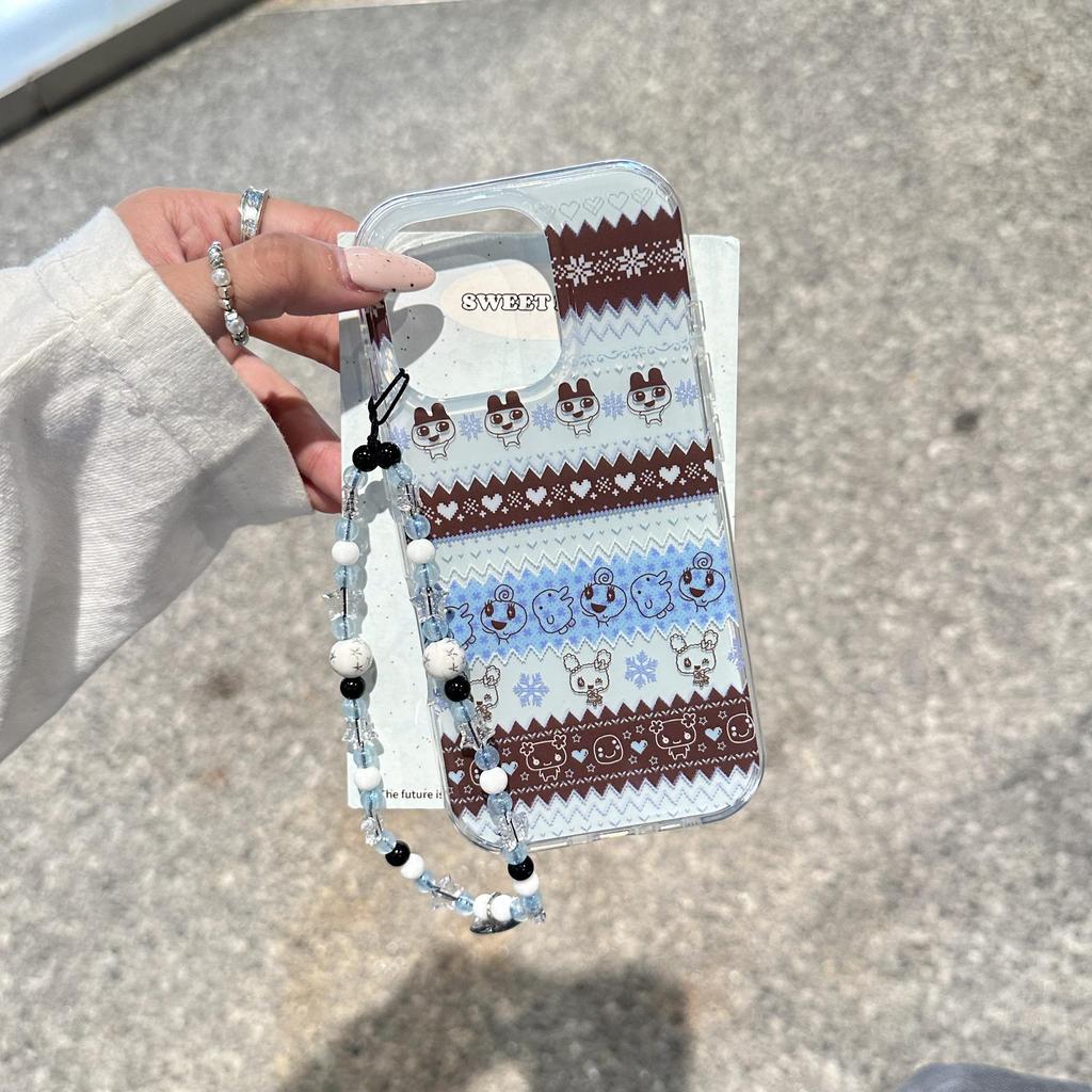 Winter Fair Isle Tamagotchi iPhone Case for 17/16ProMax/15/14