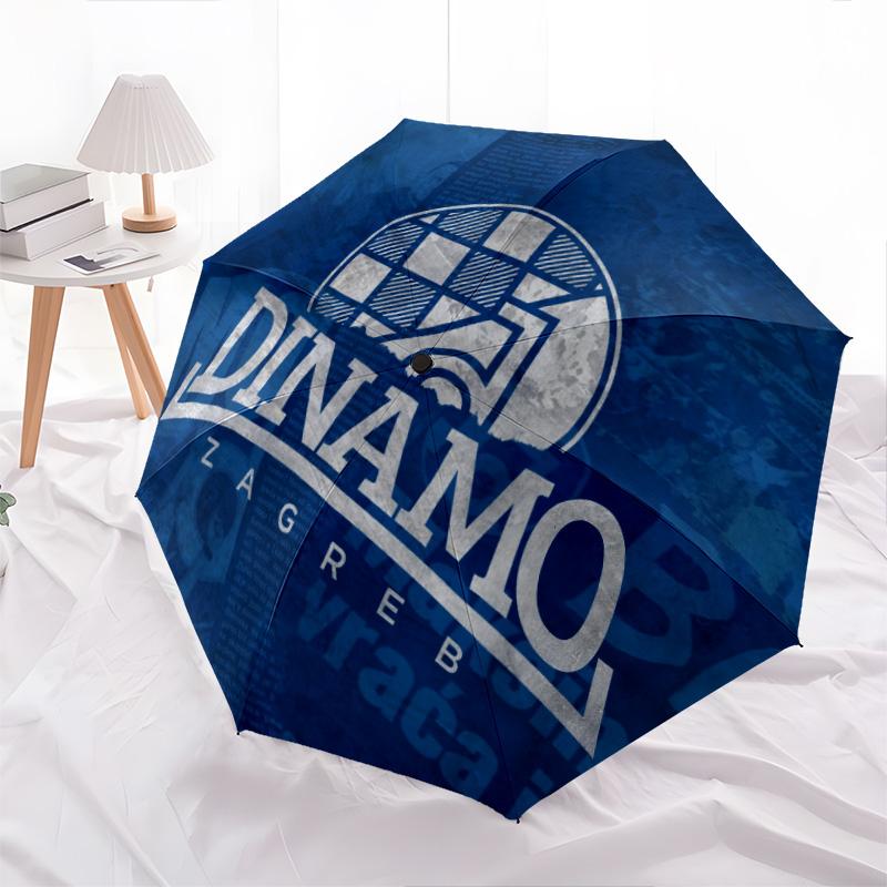 GNK Dinamo Zagreb pattern, automatic folding umbrella, portable and foldable design, 8 ribs, a Christmas or birthday gift.