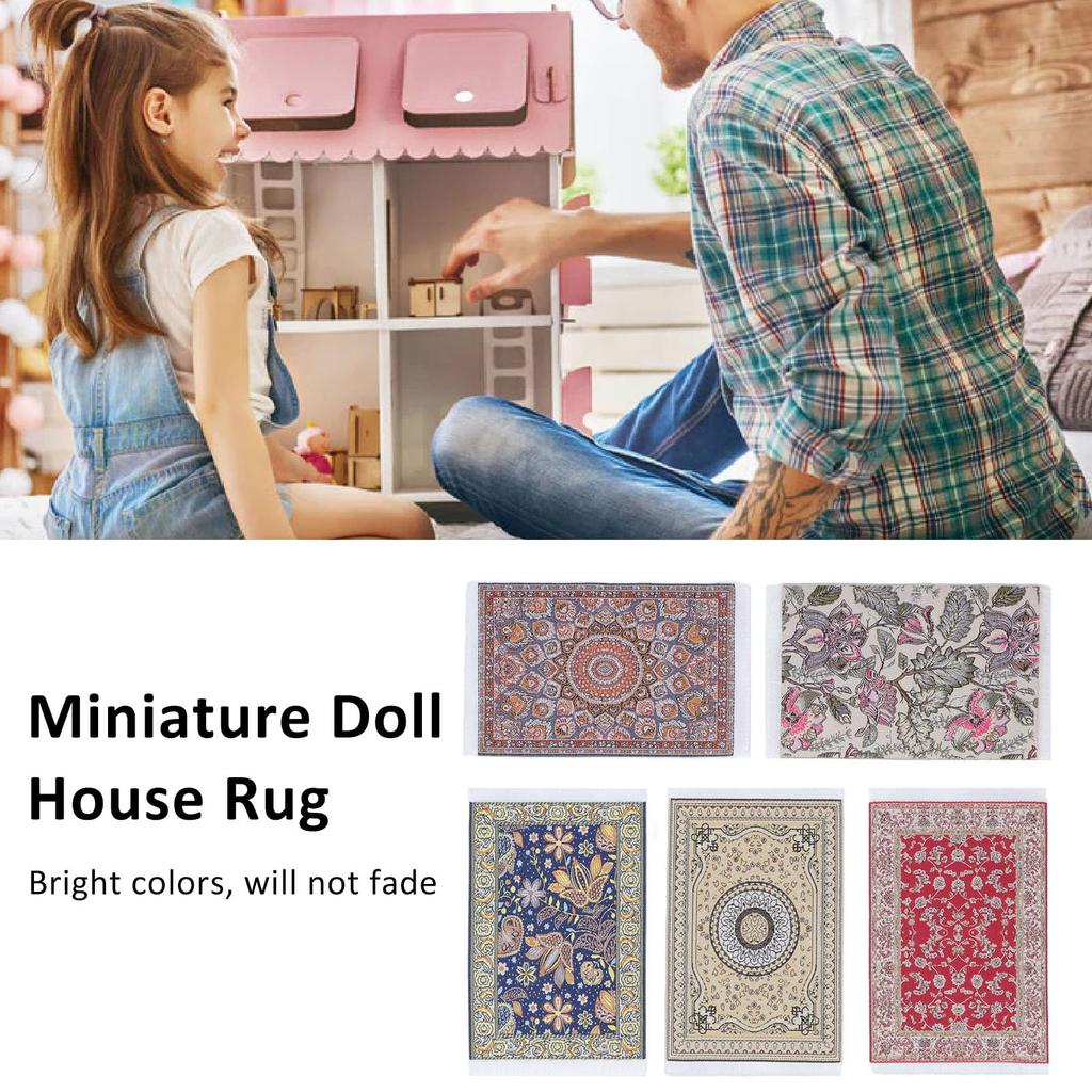 Dollhouse Woven Carpet Miniature Scale Doll Furniture Dollhouse Rug Carpet Dollhouse Blanket Rug Woven Rug Dollhouse Rug 1/12