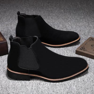 Marka Modowa Brytyjski Styl Męskie Skórzane Buty Jakość Biznesowe Codzienne Biurowe Zamszowe Skórzane Buty Modne Jesienne Nowe Buty Chelsea