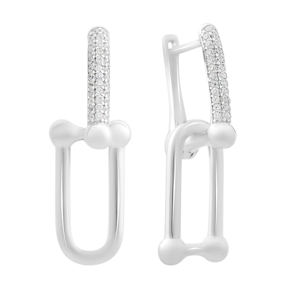 

Silver earrings with cubic zirkonia (2207375) білий