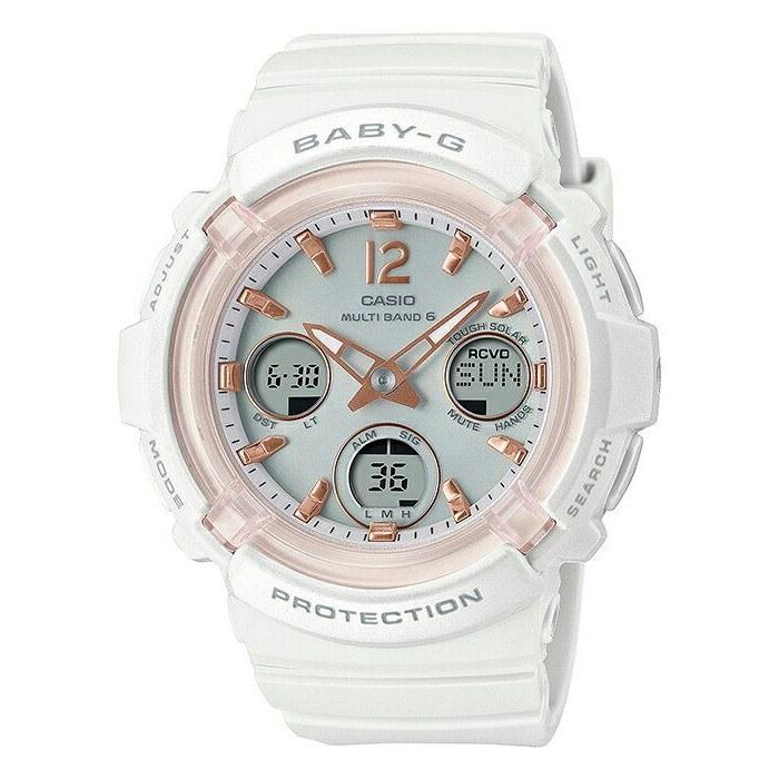Pontos de retorno da loteria 54,5 vezes 2000 ienes DE DESCONTO cupom BABY-G BGA-2800-7AJF relógio feminino rádio solar analógico-digital pulseira de resina branco genuíno doméstico