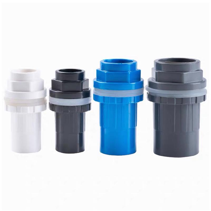 1Pc 20/25/32/40/50mm PVC Water Tank Connector, Thicken Fish Tank Drain Joint Aquarium Inlet Outlet Supply Pipe Joint Fittings