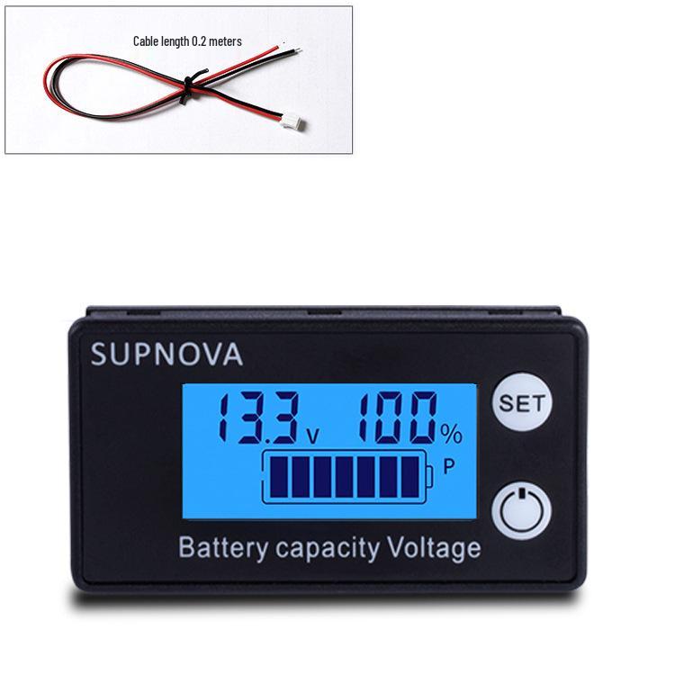 LCD Power Meter for 8-100V Electric Vehicle Batteries (Lead-Acid and Lithium)