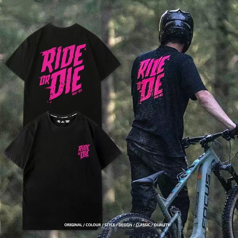 2025 Mode Neue Radsportbekleidung Bike Ride or Die Lockerer Sommer Baumwolle MUCOFF Kurzarm-T-Shirt für Unisex und Unisex Oberteile