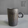 Ceramic Coffee Mug, Creative Retro Coarse Ceramic Rust Glaze, Milk Coffee Cup with Wooden Handle, Tea Set, Household Water Cup