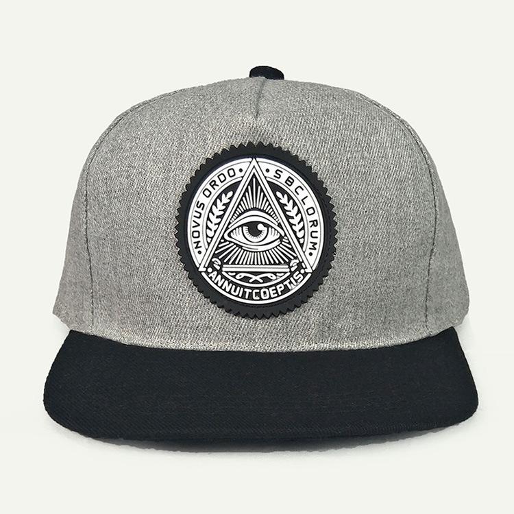 INS Flat Edge Baseball Cap, Ladies Personality Rubber Round Label Eyes Hip Hop Hat
