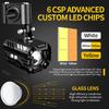1set Motorcycle Led Spotlight 18000LM 12v Electric Vehicle Auxiliary Far And Near Light Tangent Light Fog Lights Flashing Lens