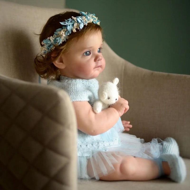 Lifelike 60 Cm Reborn Doll Toddler Girl Maggie Handmade 3D Painted Princess Simulation Baby Toys for Kids Children Puzzle Toy Birthday Gifts