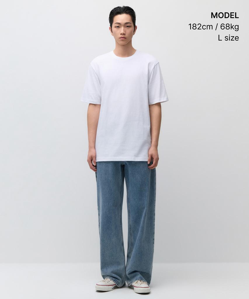 MUSINSA STANDARD Layered Crew Neck T-Shirt_Regular Length [White]