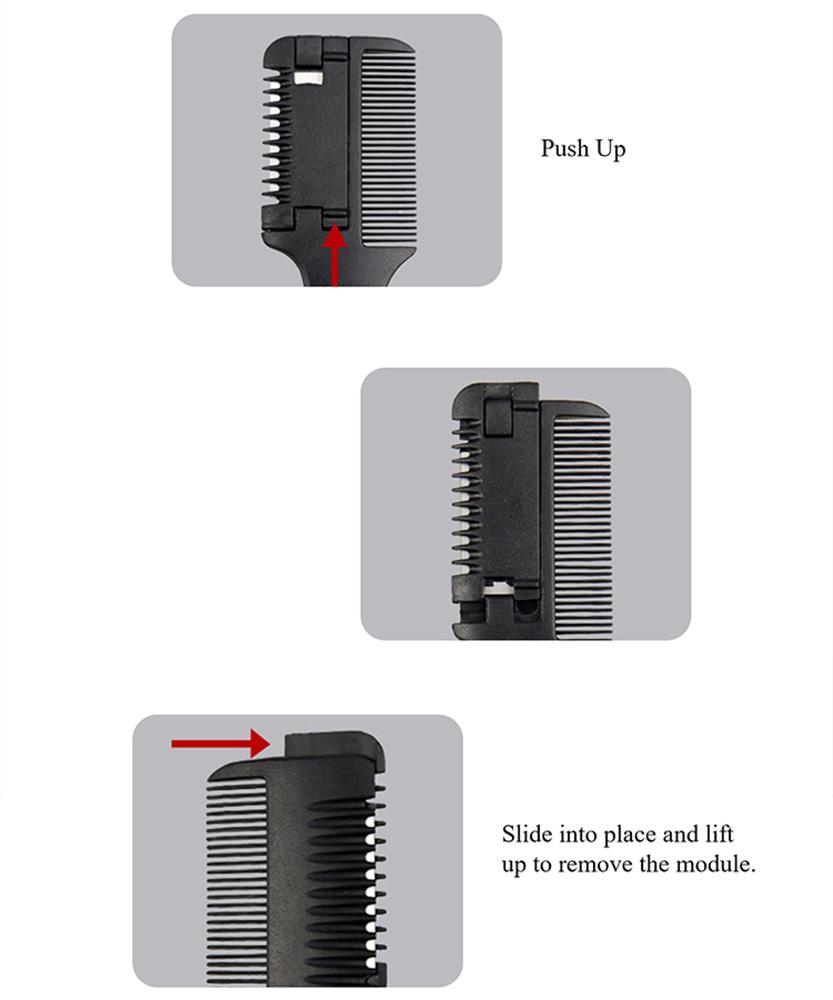 Hair Cutting Comb Black Handle Hair Brushes with Razor Blades Barber Scissors Hair Salon Thinning Hairdressing DIY Styling Tools