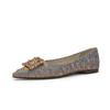 Galaxy rhinestone flat-soled women's shoes gradually change satin pleated surface pointed women's shoes small fragrant wind shallow mouth single shoes