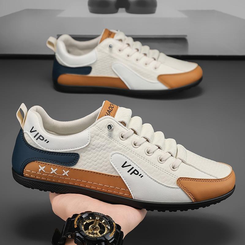Men's Shoes Autumn One-pedal Leather Casual Board Shoes Men's Dad Driving Shoes Sports Trendy Shoes