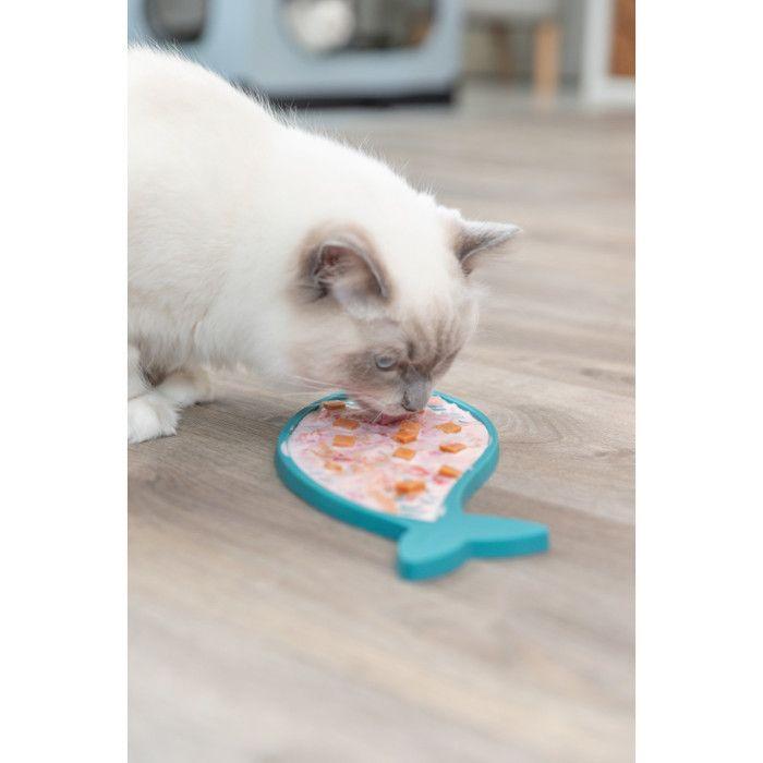 Gamelle Pour Chat - Trixie - Lick'n'Snack - Silicone - Rond - Bleu