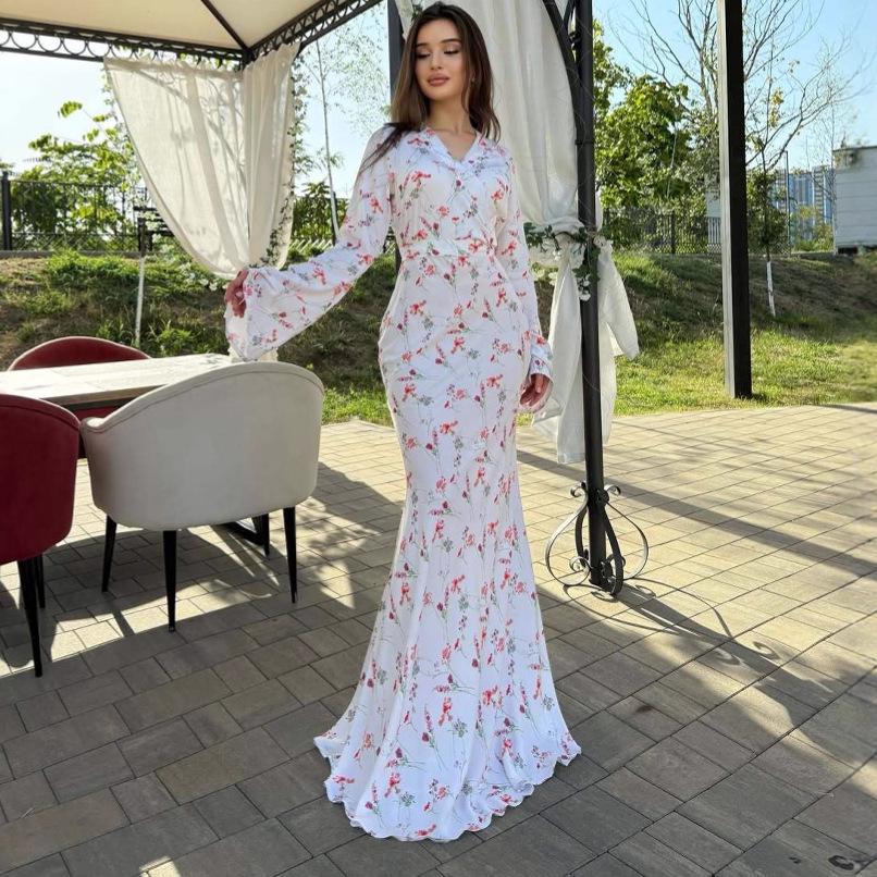 2025 Summer Women's Slimming Long-Sleeve Bodycon Dress - European & American Fashion