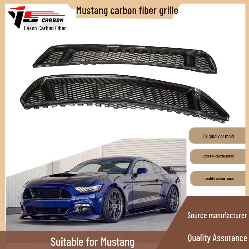 Carbon Fiber Front Grille for 2015-2017 Mustang Yes чёрный
