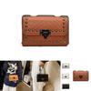 Elegant Urban Minimalist Pu Leather Small Square Bag With Studs And Chain For Fashionable Women
