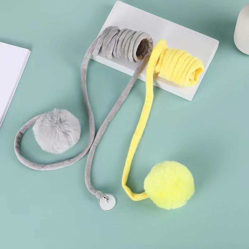 Rabbit Fur Plush Cat Teaser: Hanging Door Spring Toy for Self-Amusement and Boredom Relief