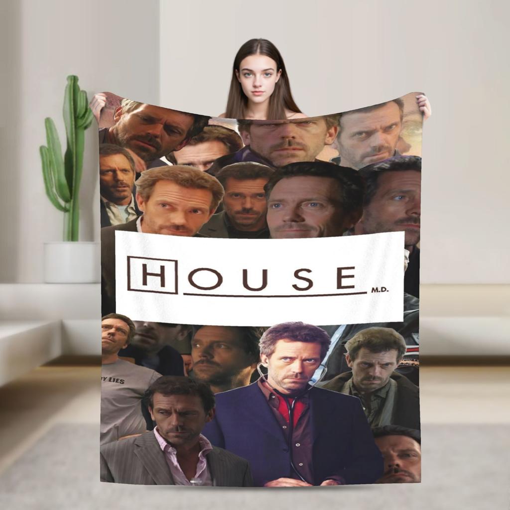 Dr. Gregory House Blankets Quality Warm Soft House MD American Television Bedding Throws Winter Travel Bedroom Funny Bedspread