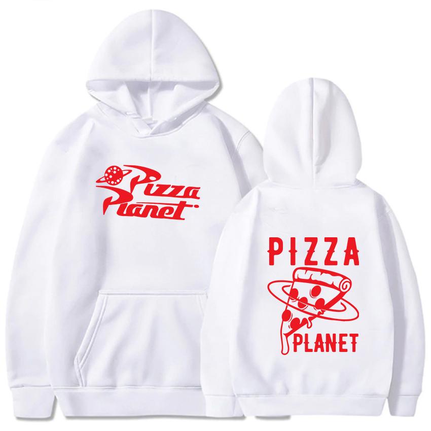 Pizza Planet Bedruckte Hoodies Langarm Lässiges Unisex-Sweatshirt Grafikbedruckte Pullover mit Kapuze Harajuku Unisex Streetwear