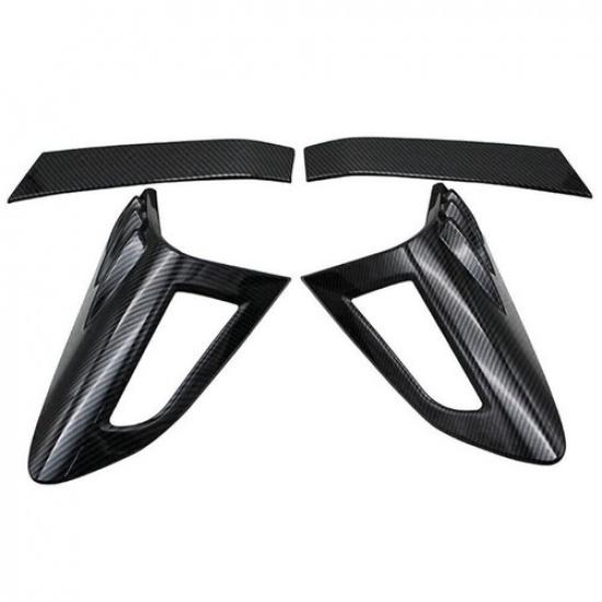 For Toyota C-HR 2016-21 Rear Tail Light Lamp Eyebrow Cover Trim Carbon Fibre ABS