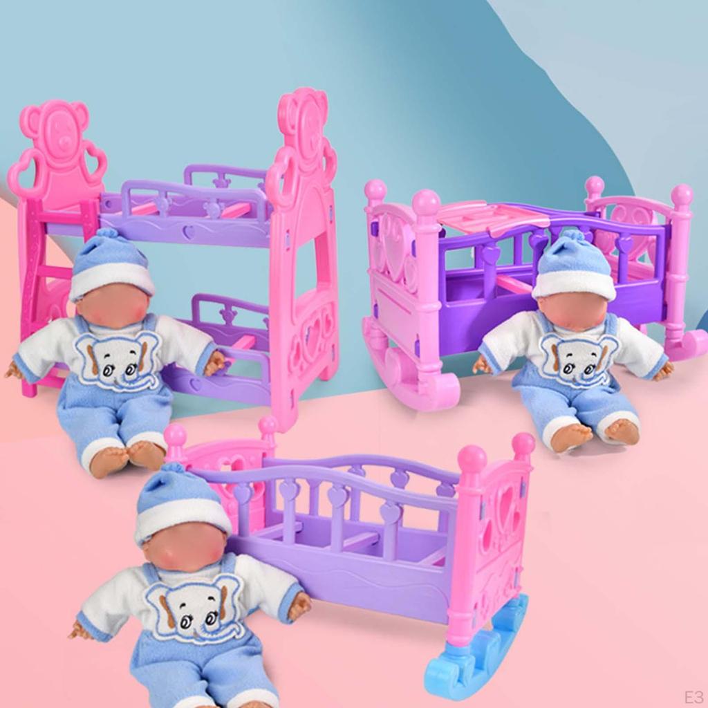 Assembly Dollhouse Bed Accessories Miniature Models Cute Cradle Unpainted