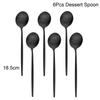 6Pcs Black Cutlery Set Matte Dinnerware Set Knife Fork Spoon Tableware Cake Fruit Fork Stainless Steel Flatware Kitchen
