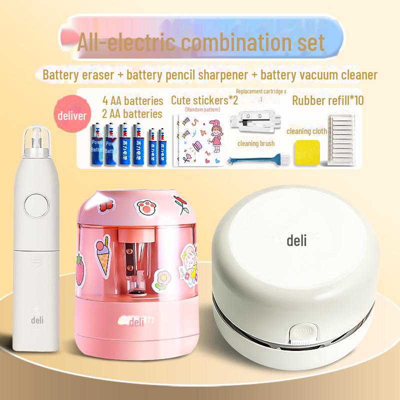 Deli Desktop Vacuum Cleaner for Eraser and Pencil Shavings, Keyboard Dust, and Student Desk Cleaning