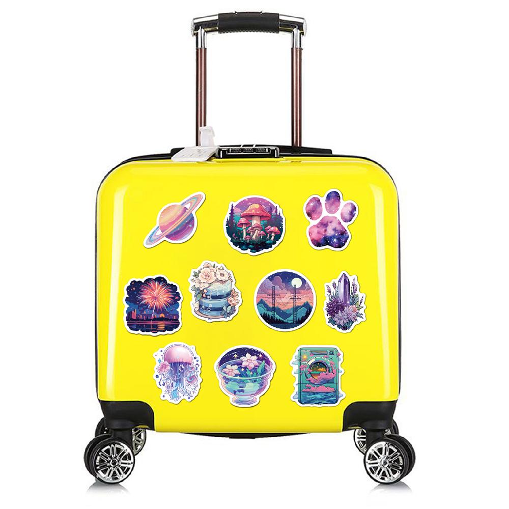 10/30/50PCS Fantasy Purple Cute Cartoon Stickers Aesthetic DIY Laptop Luggage Skateboard Graffiti Decals Fun for Kids Toys Gift