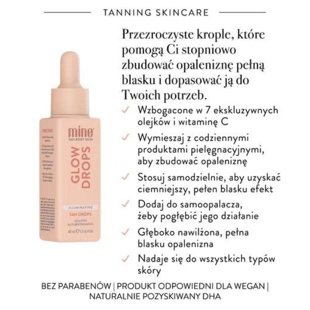 Minetan Glow Drops Rozświetlające Krople Samoopalające 30Ml
