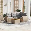 VidaXL Garden Lounge Set with Cushions 5 Pcs, Patio Sofas, Patio Furniture Set, Outdoor Furniture, Beige 3224988