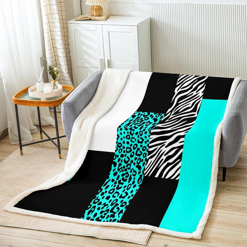 Red leopard zebra print blanket bold animal pattern soft throw modern home decor stylish bedroom bedding fashion design textile