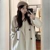 Women's Korean-Style Mid-Length Woolen Outer Wear Preppy Vibe Loose Coat