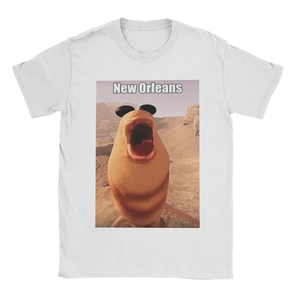 New Orleans Marcus The Worm Men's T Shirts Vintage Tee Shirt Short Sleeve Round Collar T-Shirt Cotton Printing Tops