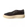 Salvatore Ferragamo Ferragamo Cassina La Leather Trim Slip On Sneaker bLack