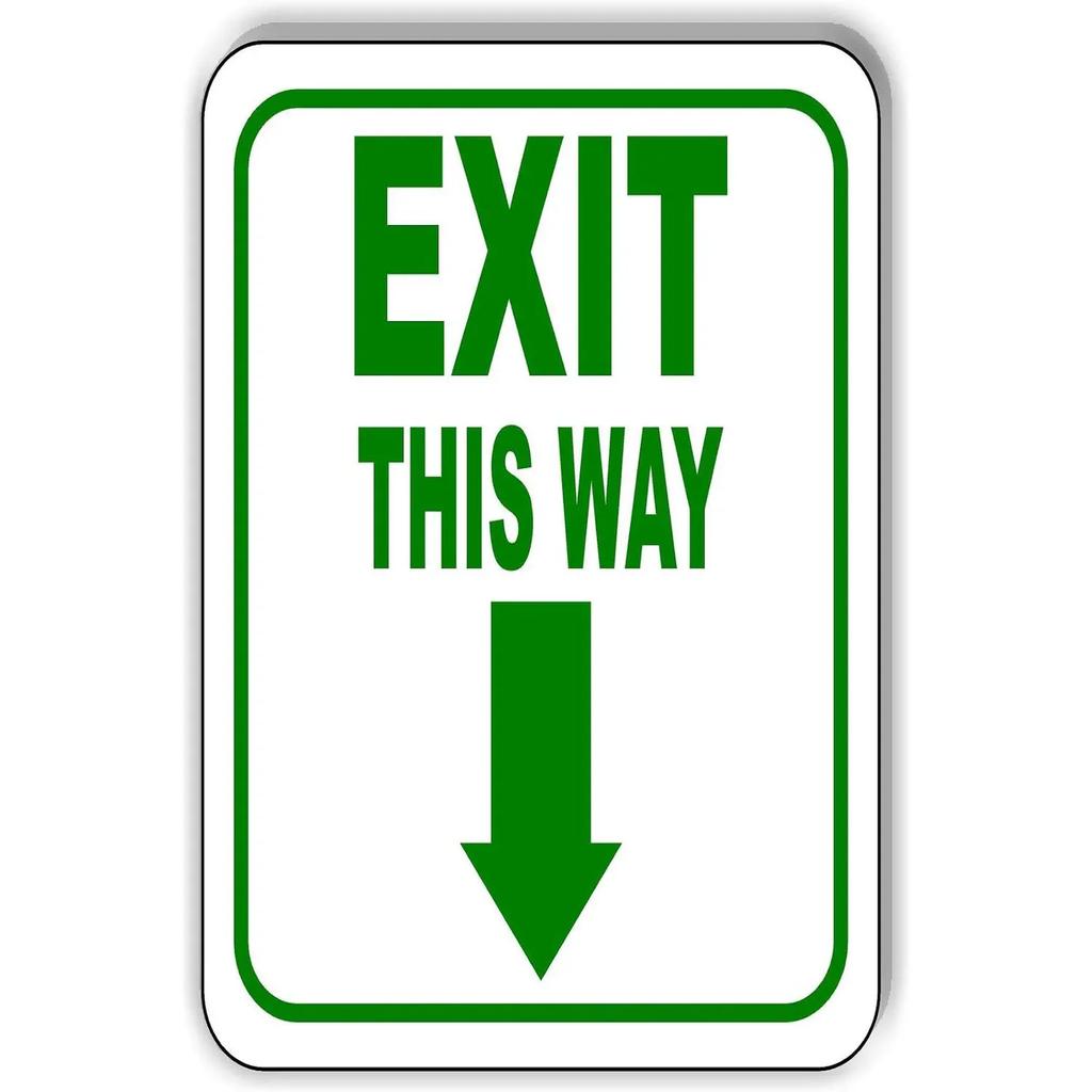 Vintage Ausgang Eingang Abbiegepfeil Metallblechschilder Poster Platte Wanddeko für Bars Garage Café Clubs Pubs Retro Poster Plakette