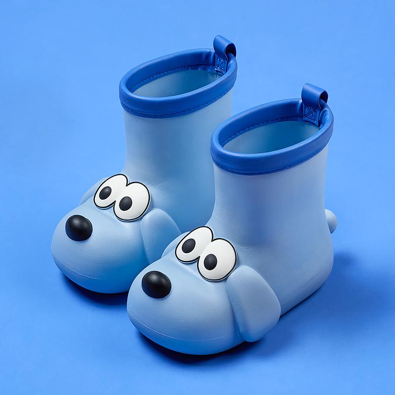 

Puppy rain shoes boy children rain boots boy non-slip toddler baby water shoes female model overshoes girls waterproof rubber 15cm синій