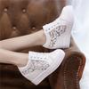 Scarpe con zeppa da donna scavate in pizzo Scarpe casual con fondo spesso Stivali estivi Scarpe bianche