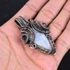 Rainbow Moonstone Pendant Gemstone Jewelry, 999 Copper Wire Wrapped Pendant, Handmade Beautiful Jewelry Pendant