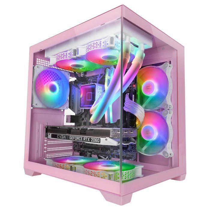 Boîtier MicroATX - MARS GAMING - MC-VIEW2 - Verre Trempé - Refroidissement 240mm - Rose