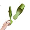 Huizhou women's shoes grape mother French light mouth sandals women's summer triangle heel high-end square head Muller cool slippers women