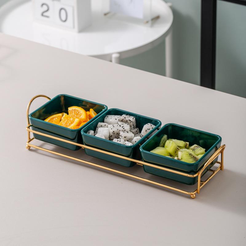 Ktv Clubhouse Fruit Plate Melamine Bar Muscle Foot Four Or Six Gongge Snack Plate Grid Barbecue Cold Vegetables Snack Plate Plate Plate