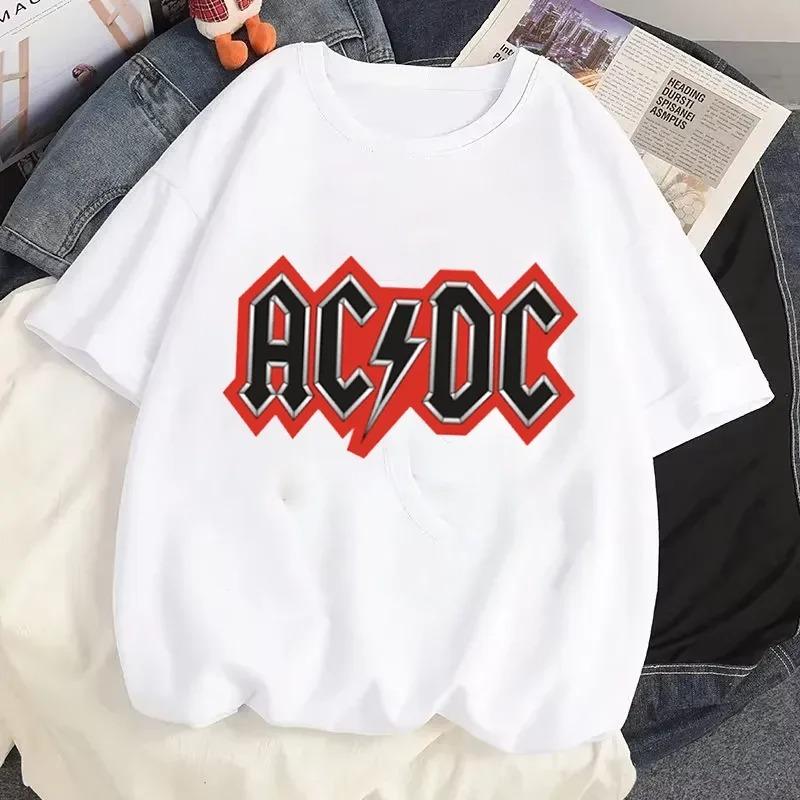 Rock Music ACDC Printed T Shirts DC Graphic Tshirt Men Casual Short Sleeves Streetwear T-shirts Summer Male O-Neck Tops Tees