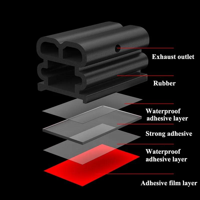 2 Size Car Door Rubber Seal Strip Double-Layer Protector Car Door/Hood/Trunk Weather Strip Soundproof Waterproof Sealing Strip